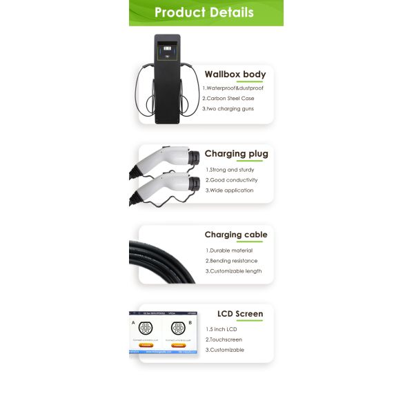 ODM OEM оружия GB/T 20234 7kw+7kw 32A коммерчески OCPP 1.6J зарядной станции Ev двойной