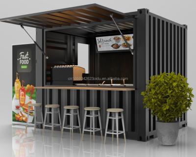 10 pieds Portable Juice Bar Boutique Kiosque Booths Salle de conteneurs Conçue avec panneau sandwich à l'épreuve de l'humidité