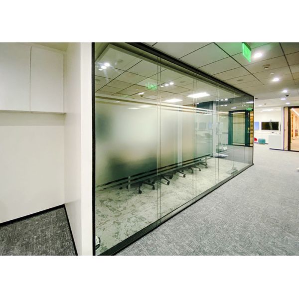 Indoor Partition Wall Double Glass Frameless Full View Soundproof 48db Easy Installation Fast Delivery