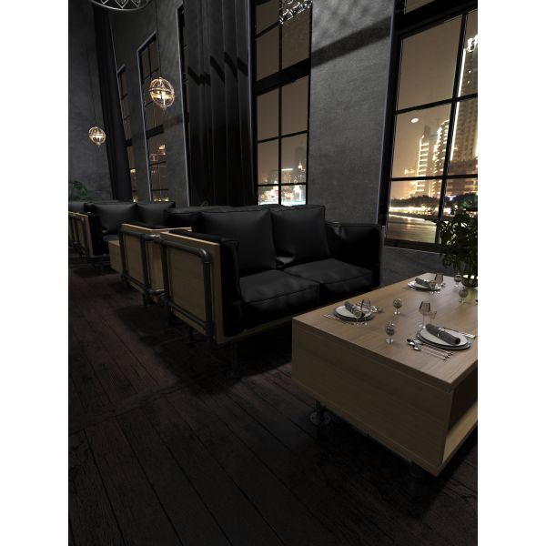 Premium Industrial Style Metal Bar Table Chair Set For Restaurant Coffee Shop