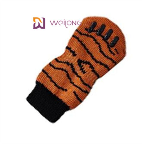 Лайкра хлопка не смещает имитация носков собаки нашивок тигра для лапок собак