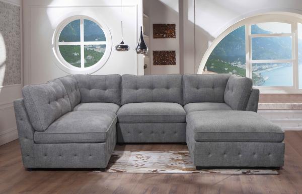 Folding Fabric Modular Sectional Sofa Multifunctional 230x210x90CM