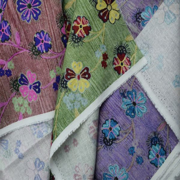 55% Viscose 45% Ramie Digital Printing Dress Cotton Fabric