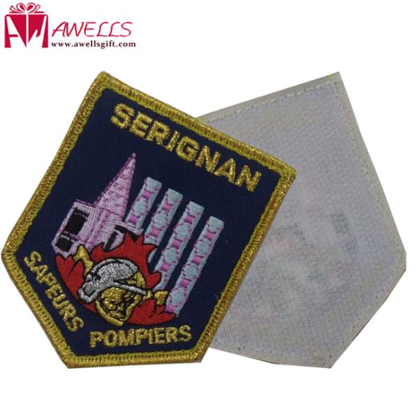 Twill Fabric Iron On Embroidery Patch Merrow Border 3inches Height