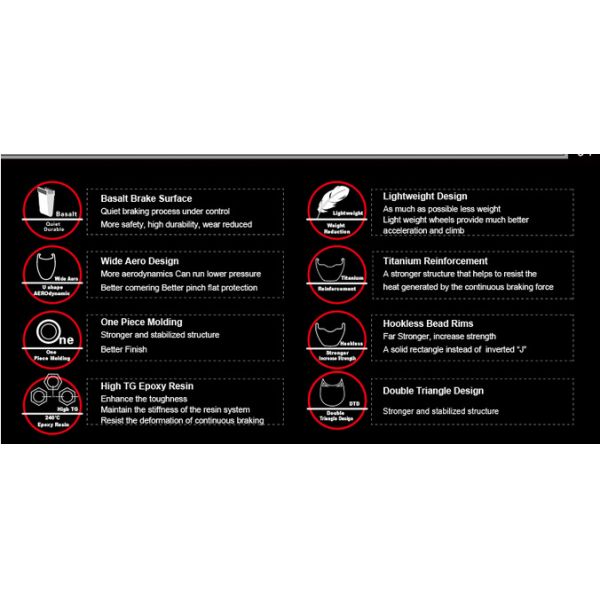 Carbon Clincher Compatible Tubuless Rims 700C 56MM 25mm Wide Road Bicycle Ruedas carbono carretera Compatible for V&Dis