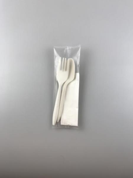 Custom Logo Biodegradable Flatware Disposable Spork with Individual Wrapping and Napkin
