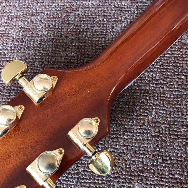 New custom Electric guitar Hot Selling Map transparent brown Custom Electric Guitar 6 Strings Guitars