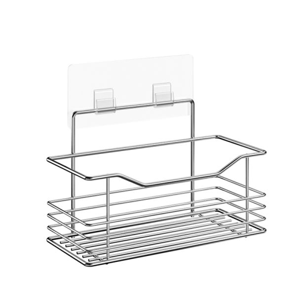 WGO Damage Free Bathroom Holder Set , Mounting Self Adhesive Bathroom Shelf