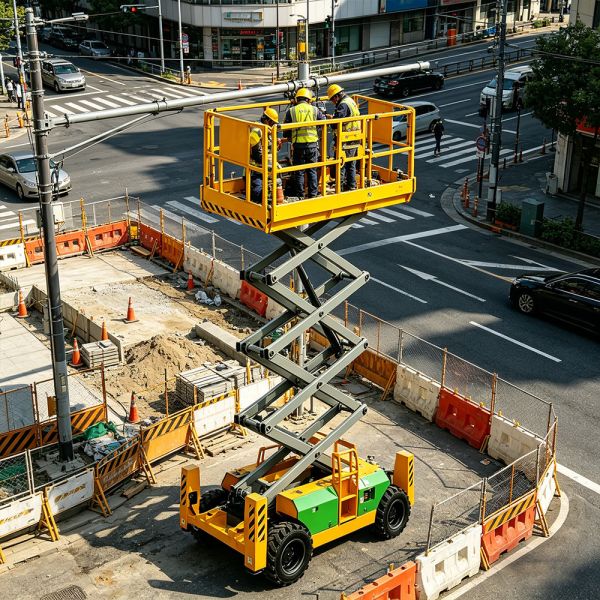 4WD Offroad Scissor Electric Platform Lift Single Person UKCA Certificated