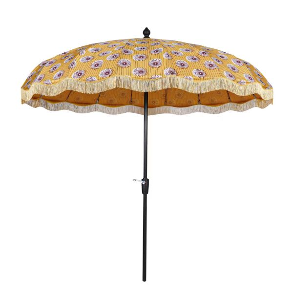Modern Design Style 18K Fiberglass Ribs 160G Polyester Outdoor Umbrella with Tassels