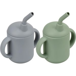 Чашка соломы силикона младенца с ломким ручек облегченное