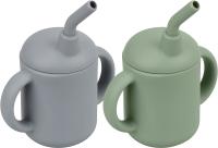 Silicone Straw Cup With Handles Lightweight de bébé incassable