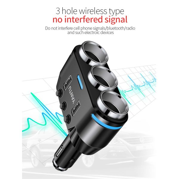 Portable USB Cigarette Lighter Sockets for Phone and Mobile A4 100W Fast Car Charger Adapter