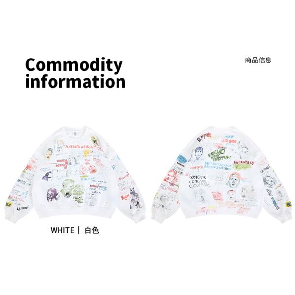 2025 Autumn/Winter New High Street Hip Hop O-Neck Oversized Canvas 400g Polyester/Cotton Anti-Pilling Breathable Blank Hoodie