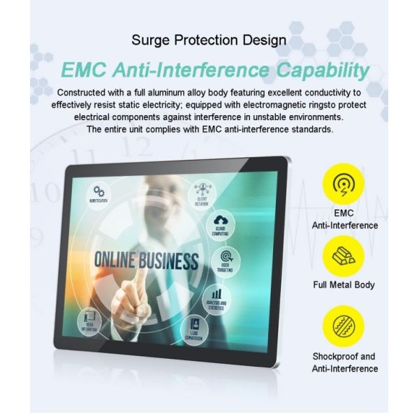 27 pulgadas IP65 impermeable 300 nits alta luminosidad pantalla LCD de metal incrustado pantallas industriales