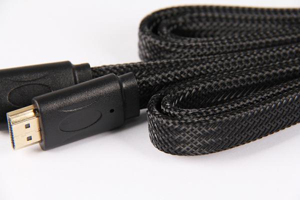 Flat Wire Braid Hdmi Audio Link Cable High Definition Plated Gold Head