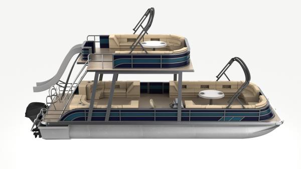 High Capacity Double Decker Pontoon Boat 9.2m Length Aluminum Hull Material