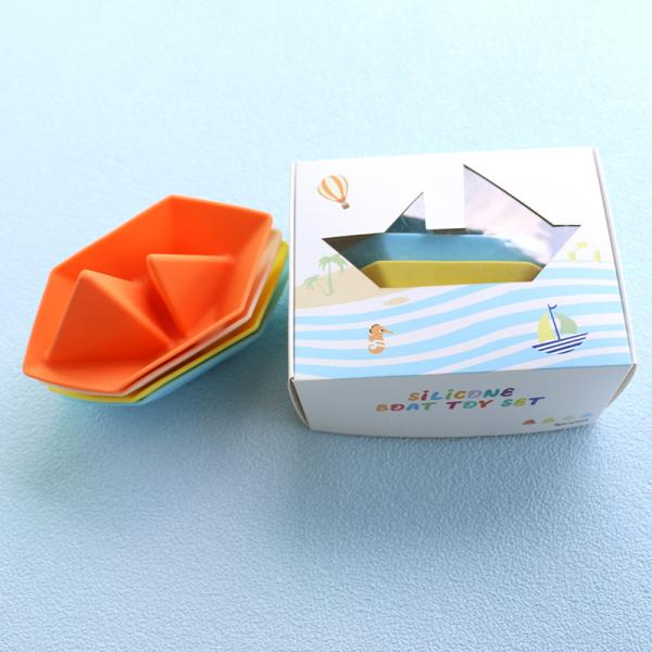 Floating Bath Silicone Boat Set Water Toys Bpa Free Food Grade