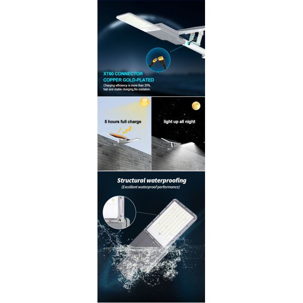 Алюминий отделил солнечный приведенный в действие на открытом воздухе уличный фонарь привел DC 300W 400W IP66 уличного света