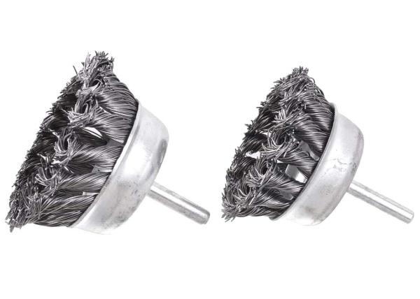 3 Inch Knotted Wire Wheel Cup Brush and Twist End Brush Set For Rust Removal