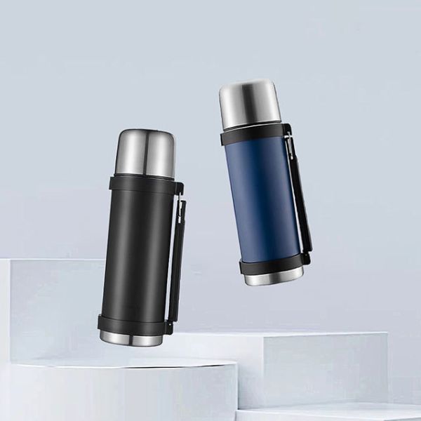 304 Stainless Steel Wide Mouth Vacuum Flask for Sports Gym and Travel 1200ml Capacity