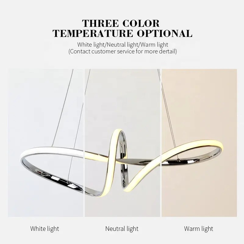 Gold Northern Europe Modern Aluminum Home Lighting Chrome Led Chandelier Pendant Light