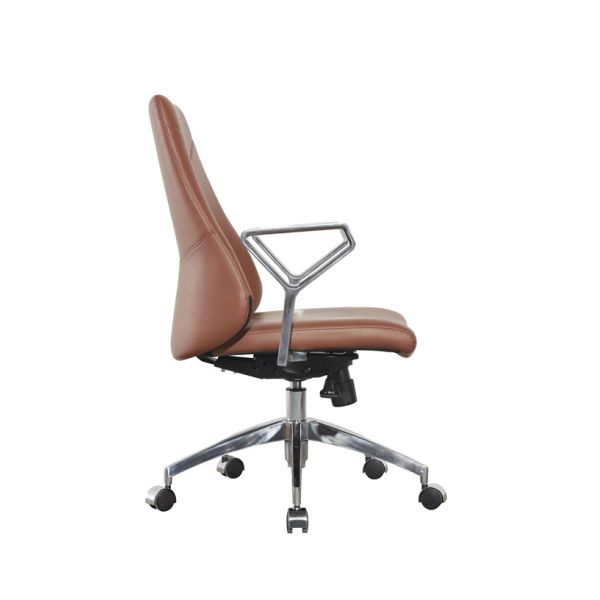 Tilt Ergonomic Revolving School Modern Executive Chairs Radius 330mm Genuine Leather