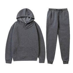                  Two Piece Set Men Hoodies Pants Autumn Winter Hooded Sweatshirt Sweatpants Men Pullover Hoodie Unisex Sweatpants and Hoodie Set             