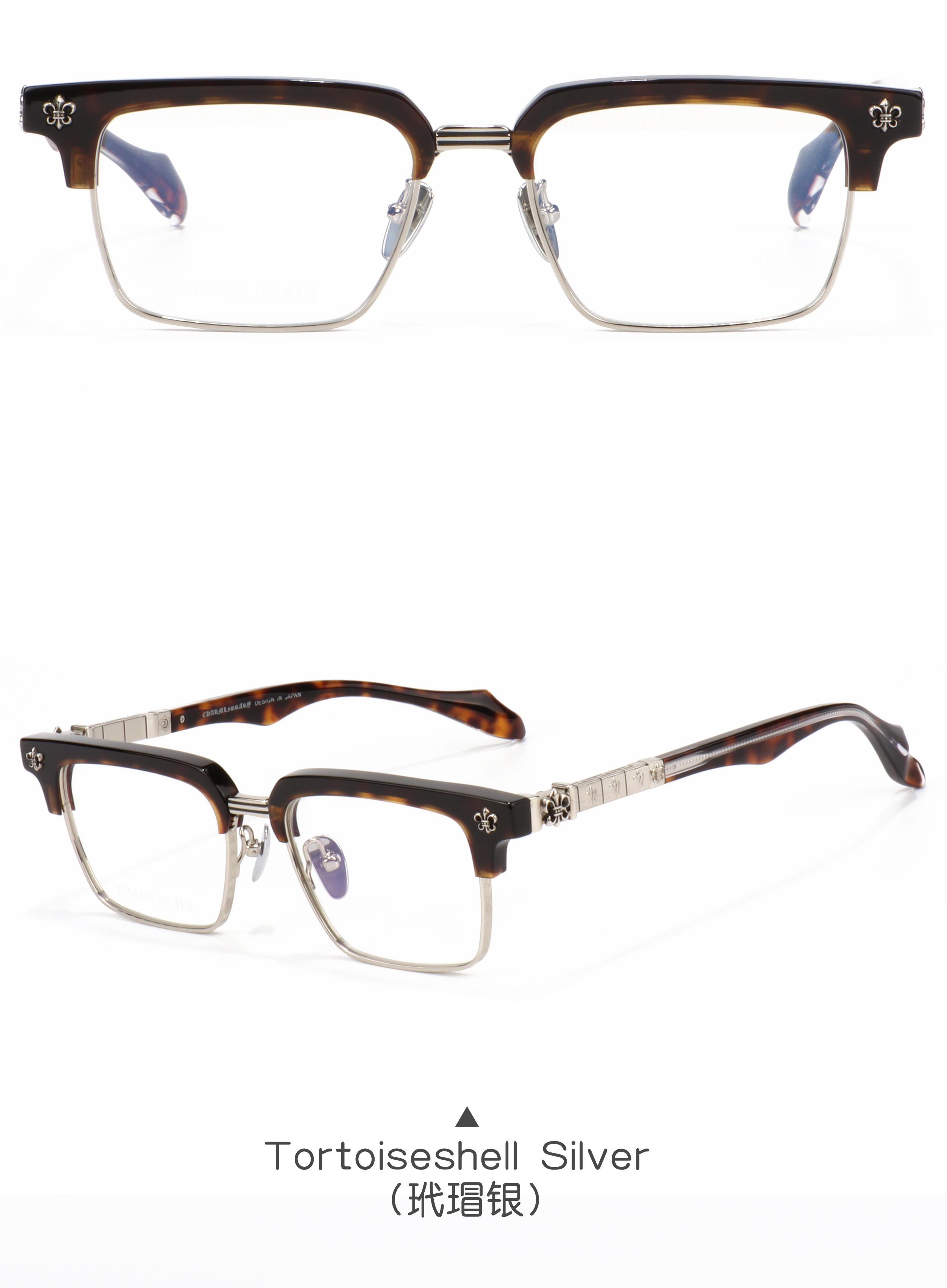 Retro Versatile Half Frame Anti Blue Light Black Silver Optical Prescription Presbyopia Multi Focus Luxury Brand Light Glasses