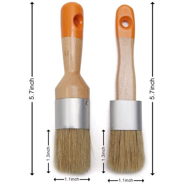 Bristle Burlywood Wax Paint Brush For Chairs Chalk Painting