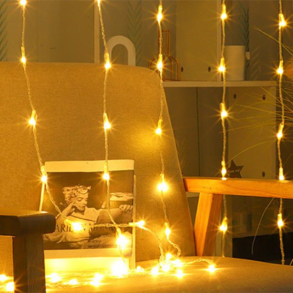 10000 Hours Lifespan LED Waterfall Flowing Light Strings for Christmas Room Decoration
