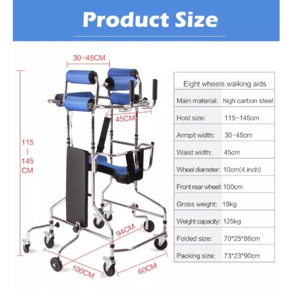 High Position Mobility Walking Aids For Disabled Carbon Steel , Portable Disabled Walking Frames