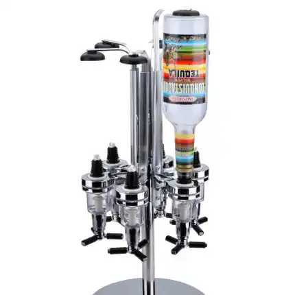 Алюминиевый вращающийся вертикальный ликерораспределитель 6 бутылки используется в баре