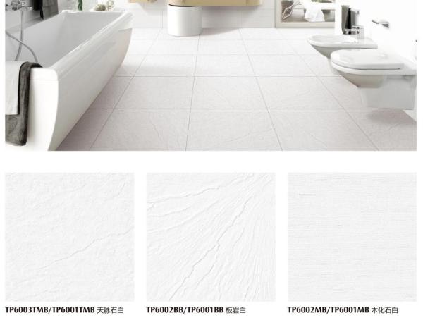 ISO13006 Antibacterial Full Body Porcelain Tiles 600x600mm White