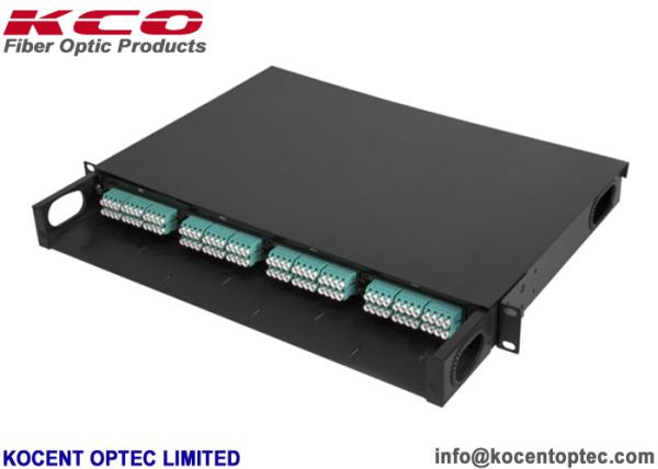 Boîte de terminaison de panneau de patch en fibre optique à haute densité 96fo 96core 19' 1U OM3 OM4 MPO