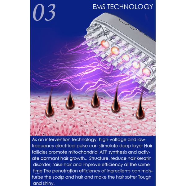 Personal Care Hair Massager  Red Light Portable Electric Meridian laser hair growth comb