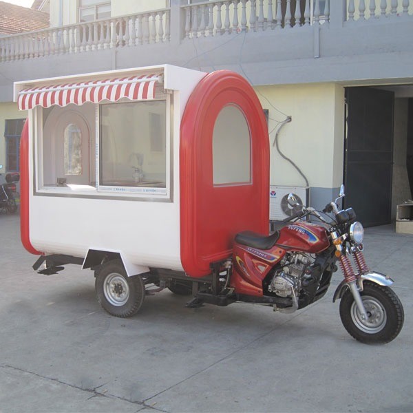 Motorcycle Food Cart Business 2300*1650*2300mm Size Electric Hot Dog Vending Trailer