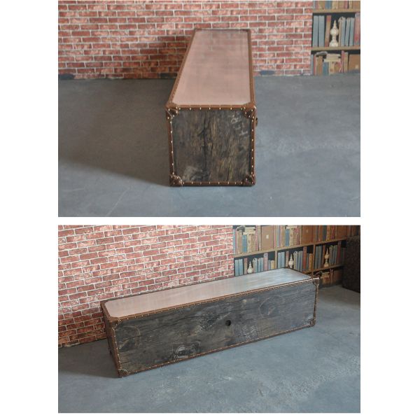 Nidea #8604 Retro Industrial Wood TV Stand with Vintage Design 2 Drawers Handmade & Durable