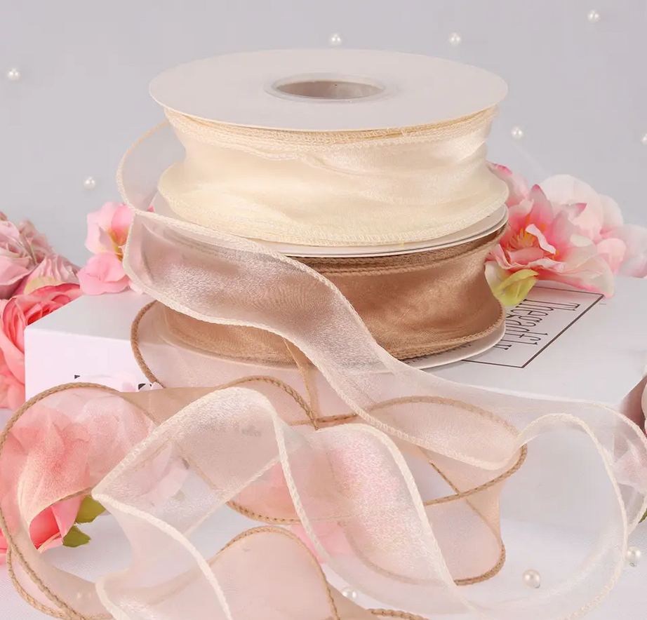 ширина ленты 40mm цветка шнурка Organza шелка крена 10yard Fishtail для подарка