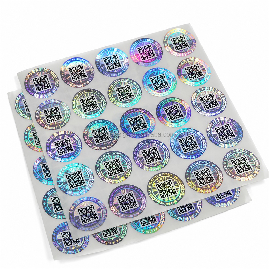 Custom Laser Holographic Sticker Security Label Anti Tamper Evident Seal with Barcode QR Code for Packaging Protection