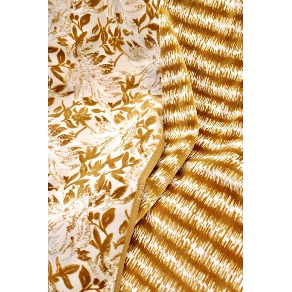 550gsm Liquid Gold Floral Jacquard Velvet - Home Textile Grade