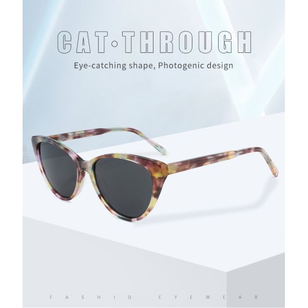 Женщины солнечных очков анти- слепимости солнечных очков ацетата круга Cateye овальные