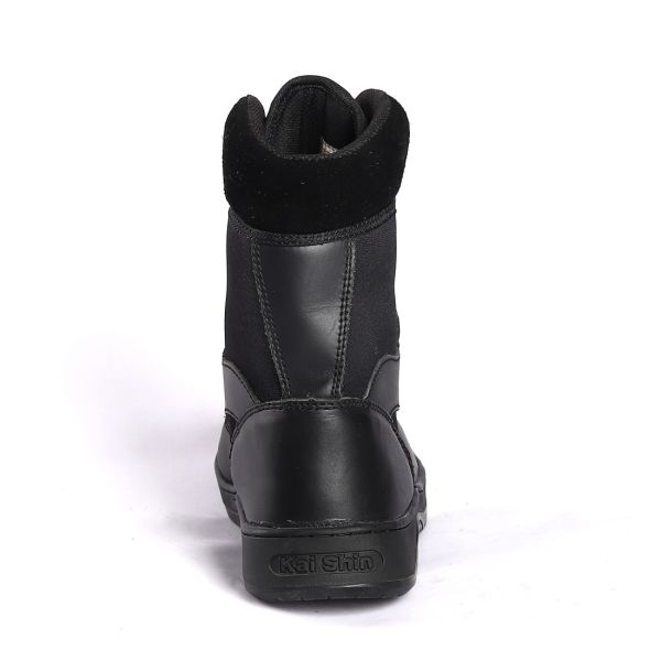 Водонепроницаемая стальная обувь Антискользящая PU подошва Шнурки для работы Черный цвет Человек Обувь безопасности