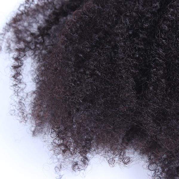 1B Afro Kinky Curly 100% Brazilian Virgin Hair Bouncy And Soft With Elasticity