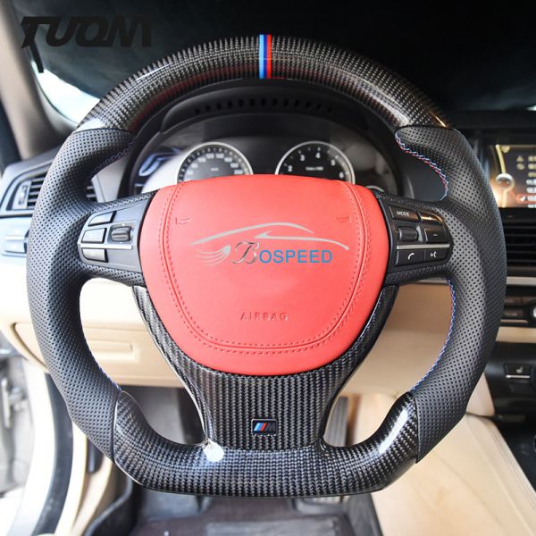 Leather Bmw 5 Series F10 Carbon Fiber Steering Wheel Car Accessories