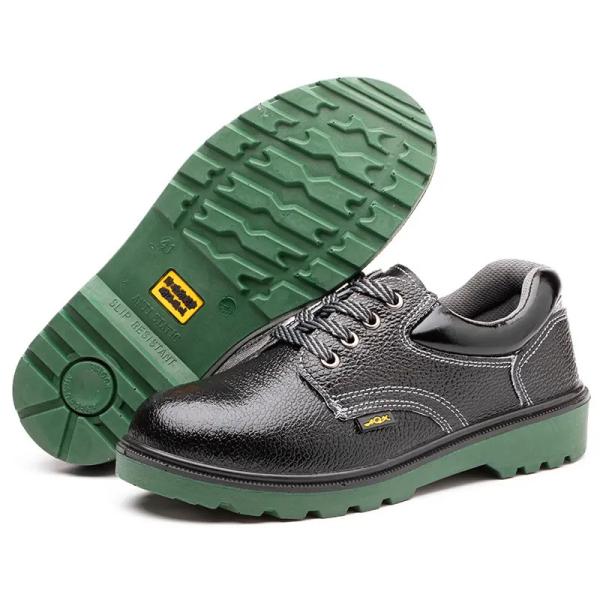 Metal Toe Industrial Safety Shoes PU Black Leather Work Shoes For Men