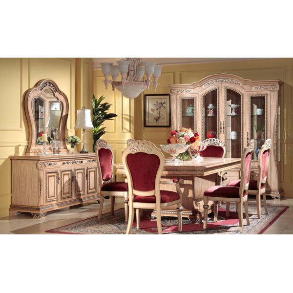 Villa Red Luxury Modern Dining Table Set American Style Dining Furniture ISO14001