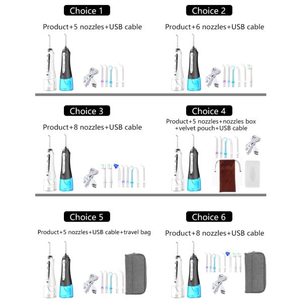 IPX7 Waterproof Rechargeable Water Pick Electric Teeth Cleaning Dental Oral Irrigator