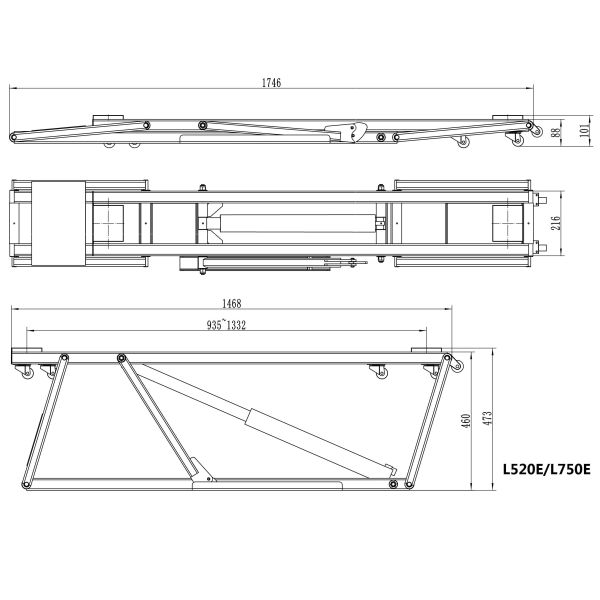 AA4C QUICK LIFT Portable Hydraulic Car Lift  For Car Washing Outdoor Vehicle Rescue L520E L750E