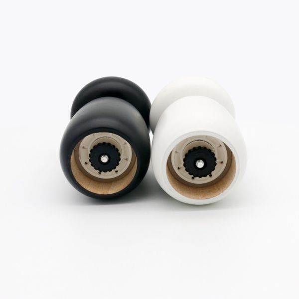 White Black Pepper Mill Grinder Adjustable Ceramic Rotor Wooden Salt & Pepper Shakers